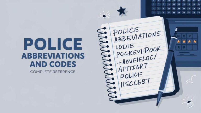 Police Abbreviations And Codes