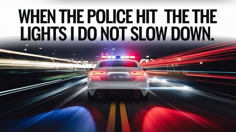 When The Police Hit The Lights I Do Not Slow Down